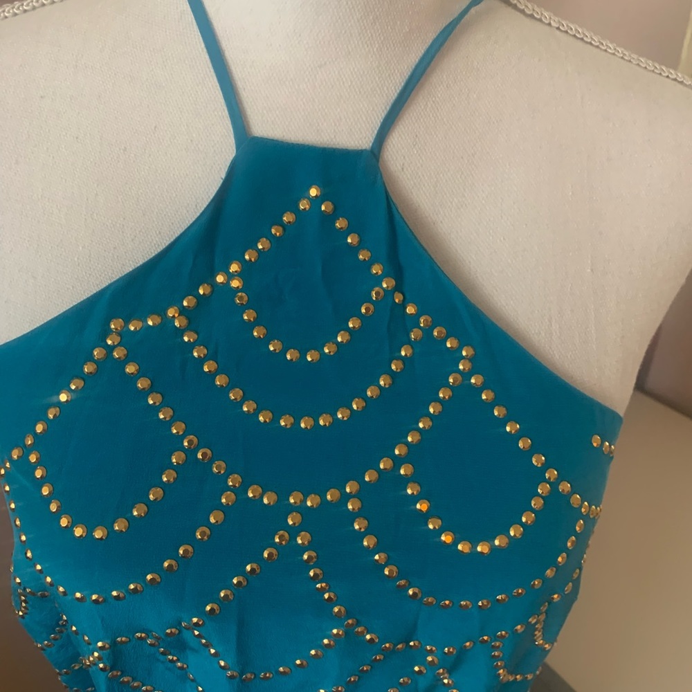 Trina Turk embellished halter dress silk SZ 8 - Picture 4 of 9
